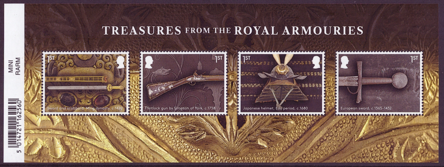 (image for) MS5278 2025 Treasures From The Royal Armouries barcoded miniature sheet